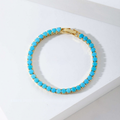 Pulsera Tenis Redondo Turquesa | Golden