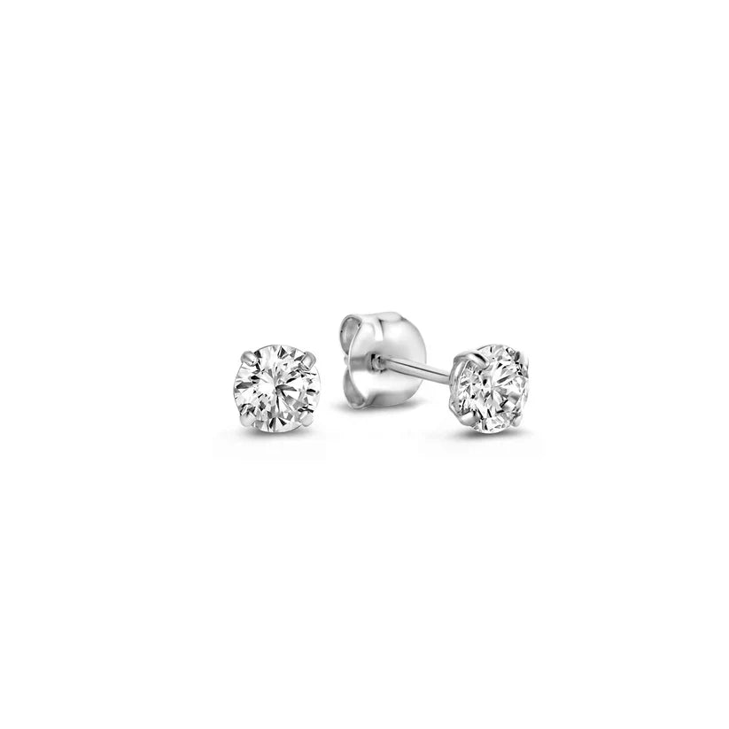 Larmes de Lune Stone Stud Earrings | Golden Blanco