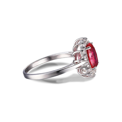 Anillo Halo Rubí Clásico | Golden Blanco (2/4)