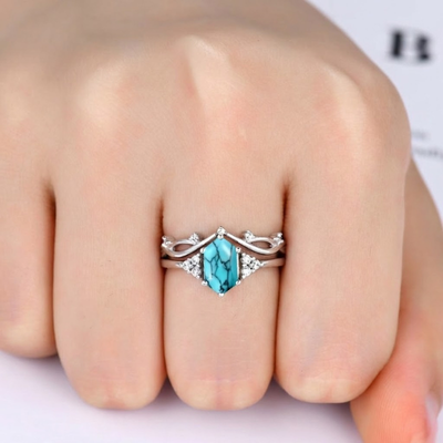 Set Anillos Cresta Marina Elarin | Golden Blanco (3/3)