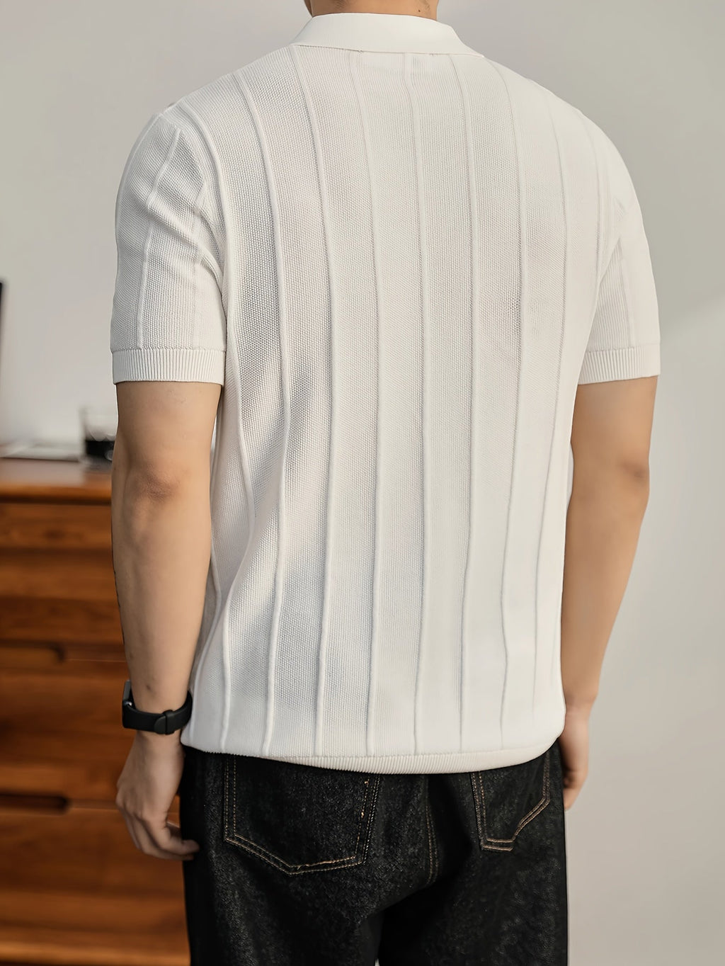 Leo Textured Knit Polo Shirt