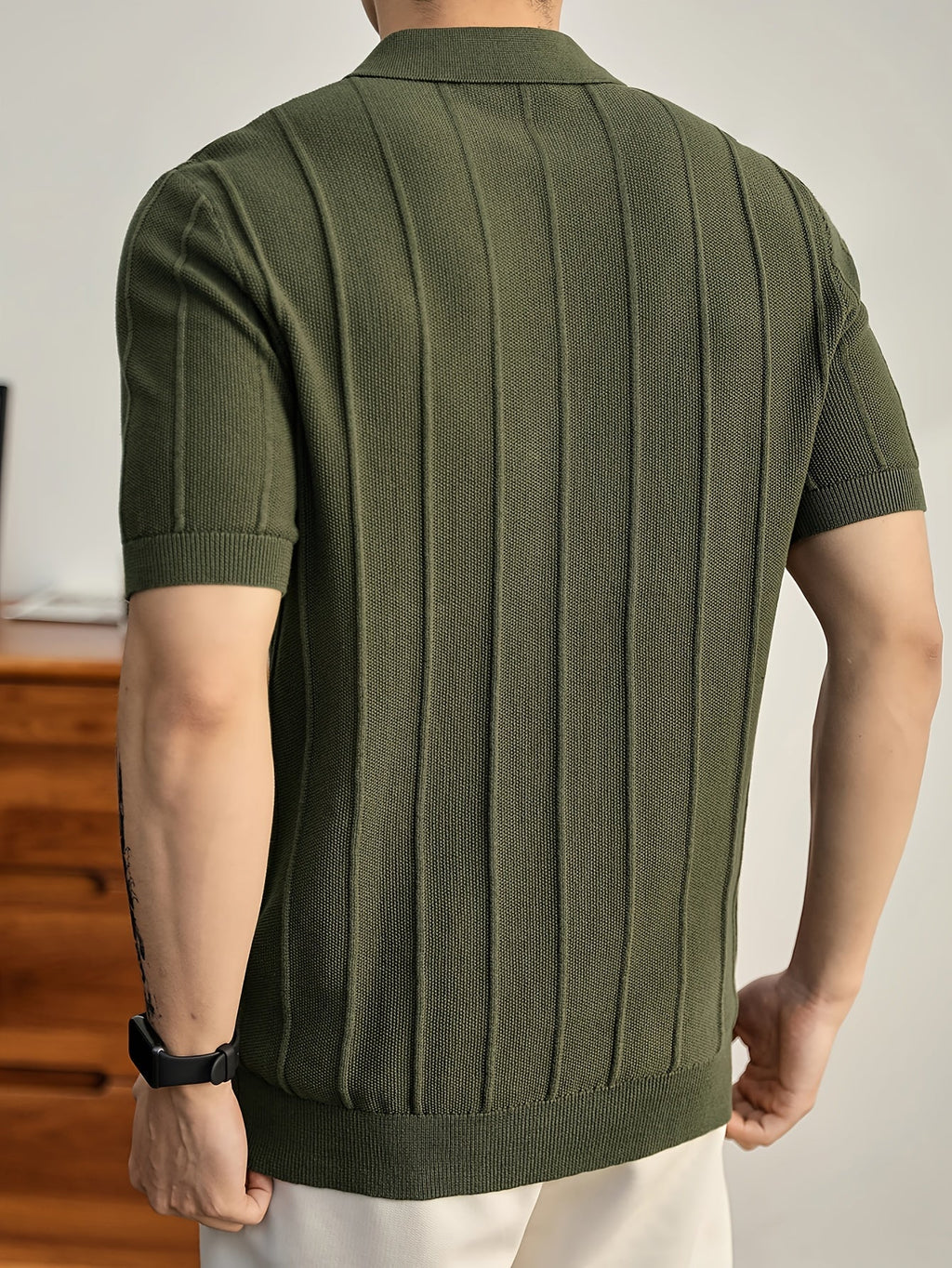 Leo Textured Knit Polo Shirt