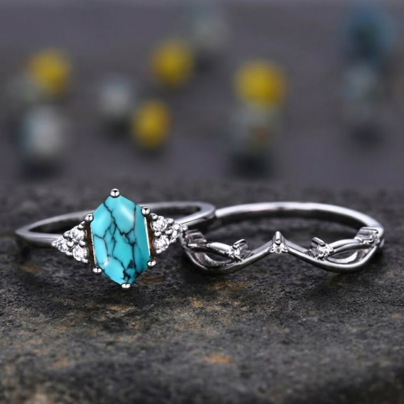 Set Anillos Cresta Marina Elarin | Golden Blanco (2/3)