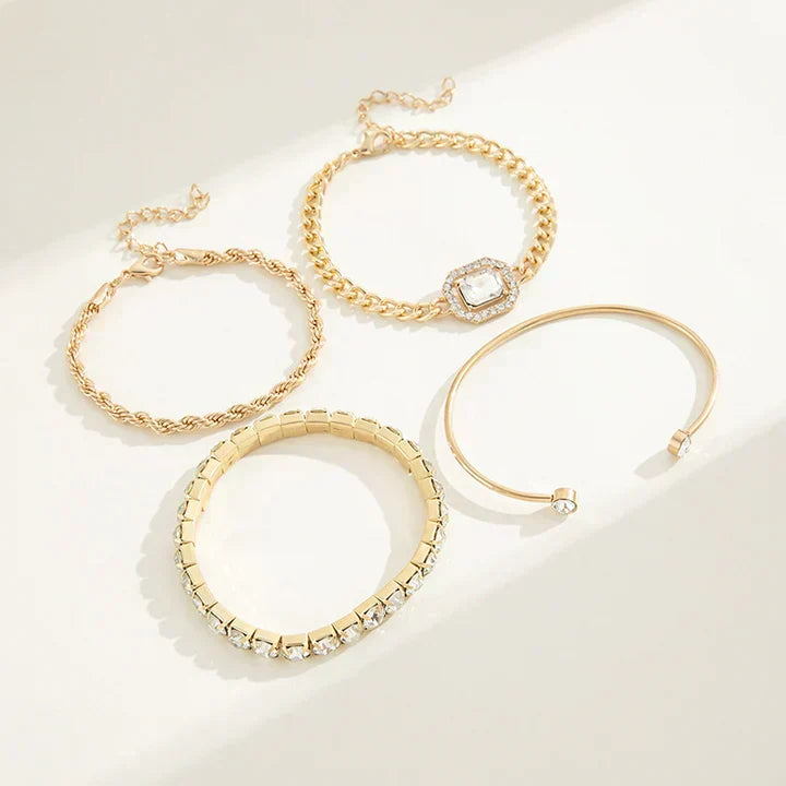 Domitia Calvina Bracelet Set | Golden Blanco