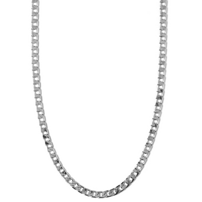 Flat Link Curb Chain Necklace | Golden Blanco (1/7)
