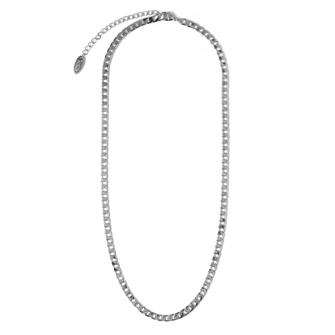 Flat Link Curb Chain Necklace | Golden Blanco